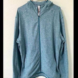 Lululemon Blue Teal Zip Up Sweatshirt with Hood Size XL